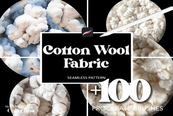 100 Procreate Cotton Wool Fabric Brush