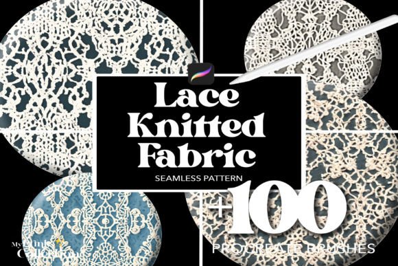 100 Procreate Lace Knitted Fabric Brushes