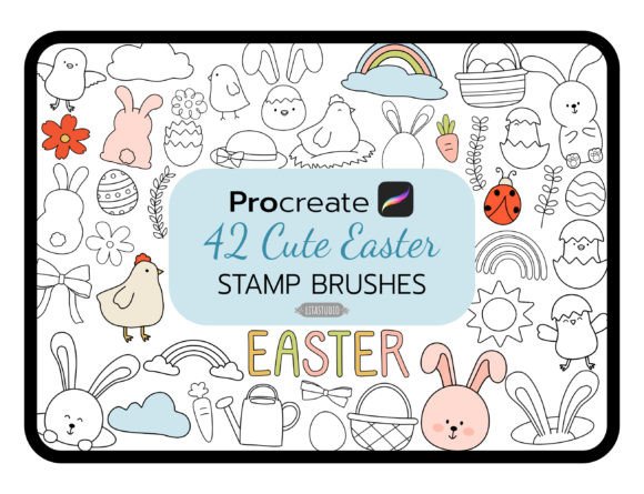 42 Procreate Easter Stamp, Easter Brush: A Creative Toolkit