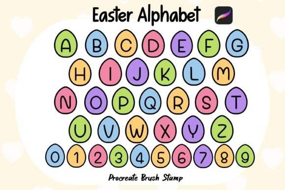 Aster Brush Stamp Procreate: Easter Lettering Tools