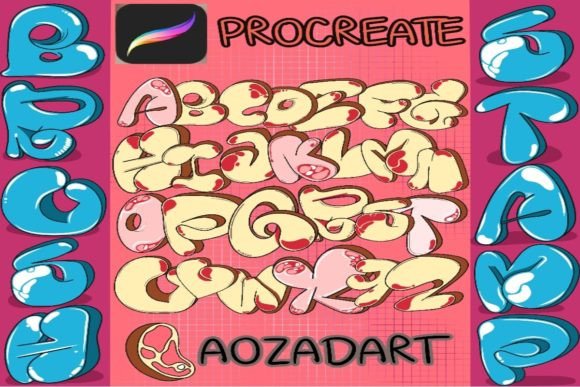 Brush Procreate ABC: 26 Letter Stamps for Creators