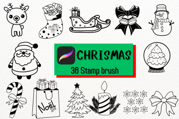 Chrismas: Sketch-Style Procreate Stamps for Every Creator