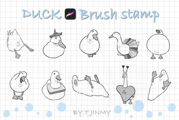 Duck Brush Stamp for Procreate Design