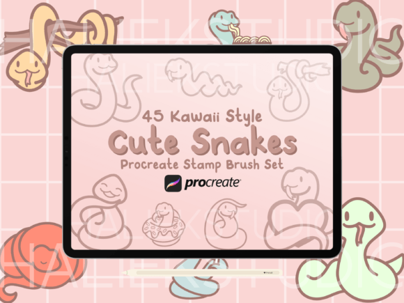 Evaluating the Cute Snakes Procreate Stamp Brush Set for Digital Illustration
