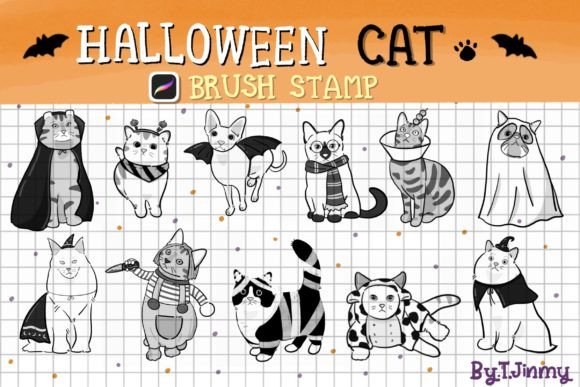 Halloween Cat Brush Stamp: A Practical Review for Digital Artists