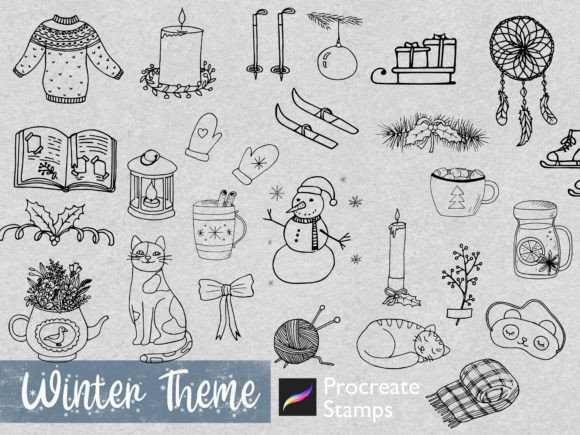 Mastering Winter Aesthetics with Procreate Winter Themed Stamps
