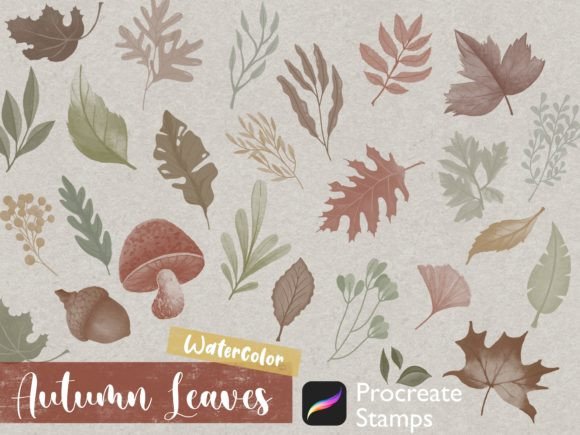 Procreate Autumn Leaves Stamp Fall Art