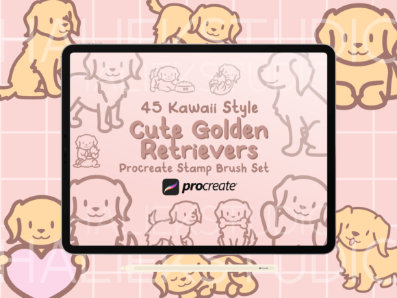 Streamlining Digital Artistry: The Rise of the Cute Golden Retriever Stamp Brush Set