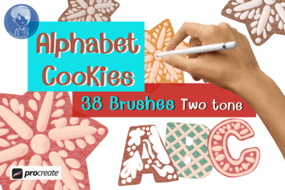 Unlock Creative Speed with Alphabet Cookies Brush Stamp Procreate